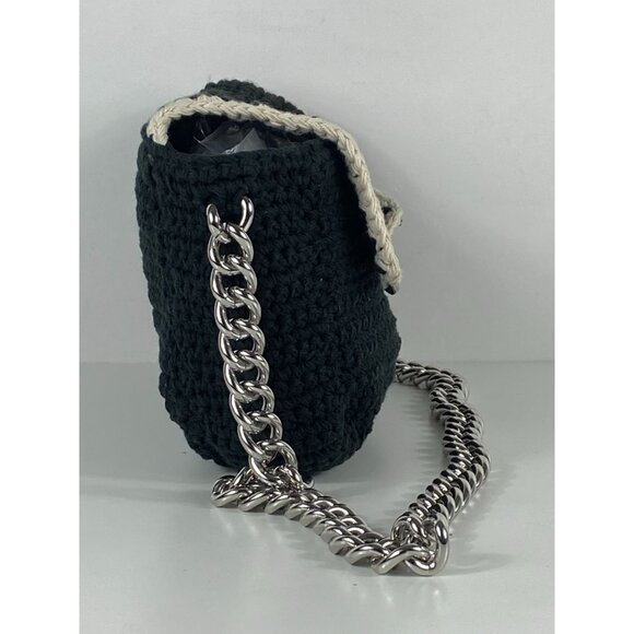 Chanel Authentic CC Logo Crochet Flap Chain Strap Shoulder Bag Women's F181 - Picture 2 of 8